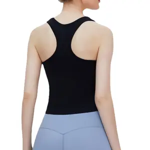 European American Spring Summer New Thread Yoga Wear Cross-Border Quick-Drying Running Sports Vest Back Shaping Adult Seamless