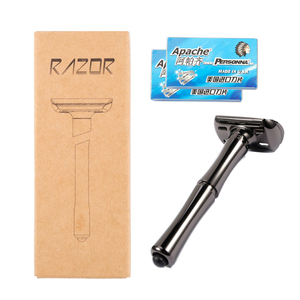 2022 all'ingrosso Eco manuale personale lama in acciaio inossidabile metallo nero <span class=keywords><strong>barba</strong></span> <span class=keywords><strong>rasoio</strong></span> di sicurezza - Product Image 2