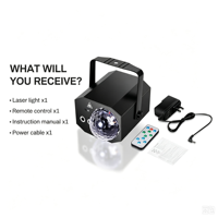 Projecteur LED Disco en Gros, Boule Magique 16 Motifs RGB, Lumière Laser KTV, Lumière de Scène Activée par le Son, Télécommande pour Fête