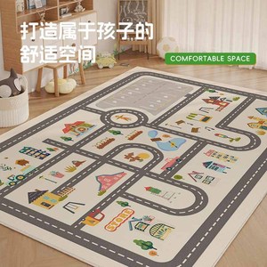 Alfombra de juego para niños, alfombra educativa cuadrada de fibra de poliéster de 2cm de espesor para dormitorio y sala de estar, de 2 a 4 años, Unisex - Product Image 5