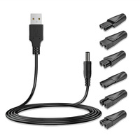 Adaptateur USB BMAX DC002 Femelle vers Double Prise 5.5x2.1 pour Tondeuse/Rasoir, Connecteur Huit Broches, Interface Six Types, Recharge