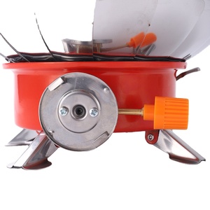 Estufa de gas <span class=keywords><strong>butano</strong></span> portátil mini Lotus, plegable, de una pieza, a prueba de viento, OEM, 2800W, para pícnic, barbacoa, senderismo al aire libre, con encendedor. - Product Image 1