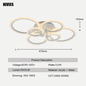 ไฟเพดาน LED บลูทูธ LED, ควบคุมผ่านแอปอัจฉริยะสีขาวอะคริลิกสีขาว RGB สำหรับติดเพดานบ้านสำนักงาน - Product Image 2