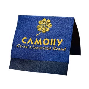 Custom high-density woven garment neck <b>labels</b>, sustainable end-fold design, brand <b>name</b> logo size tags, garment bags, free sample - Product Image 2