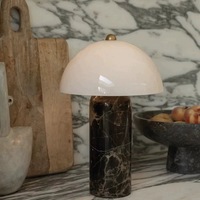 Lampe de table en marbre créative et personnalisée de style nordique moderne, lumière d'ambiance, interrupteur à bouton-poussoir pour hôtel, bureau, salle de conférence