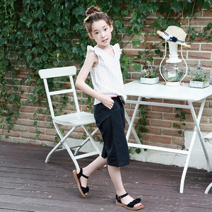 Pantalons à jambes larges, pantalons palazzo et gilets pour enfants, vente chaude, vêtements pour filles, ensembles de vêtements pour enfants, achat en gros de Chine - Product Image 4