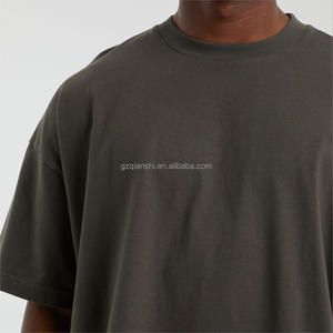 เสื้อยืดสตรีทแวร์ผ้าฝ้ายเรียบแบบสั่งทำพิเศษ ทรงหลวมไหล่ตก สไตล์วินเทจ ทรงโอเวอร์ไซส์ หนานุ่ม ทรงบ็อกซี่ แบบครอป ผู้ผลิตเสื้อยืด - Product Image 4