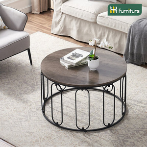 Mesa de centro de hierro forjado hecha a medida, estilo nórdico, de lujo ligero y minimalista, para apartamentos pequeños, mesa redonda pequeña para sofá. - Product Image 4