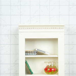 Nouveau 1:12 Simple moderne bricolage bois maison de poupée Miniature salon avec armoire de rangement de cuisine pour accessoires de tir - Product Image 4