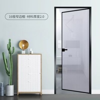 Porte à battants en alliage d'aluminium au design moderne avec double vitrage et cadre étroit pour usage intérieur