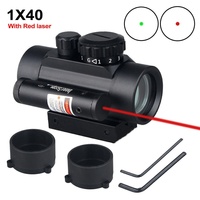 Lunette de visée à point rouge en aluminium 1x40 avec double illumination rouge/verte et laser rouge