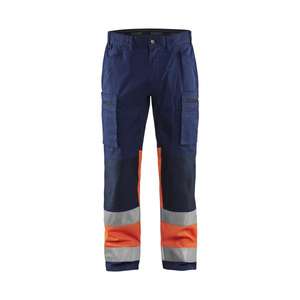 BLAKLADER - 155118118953C150 <b>Hi</b>-<b>Vis</b> trousers stretch Navy <b>blue</b>/Orange - EAN 7330509662885 <b>HI</b>-<b>VIS</b> WORKWEAR - Product Image 1