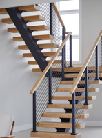Système de balustrade moderne en câble métallique pour extérieur, idéal pour jardin, escalier, balcon