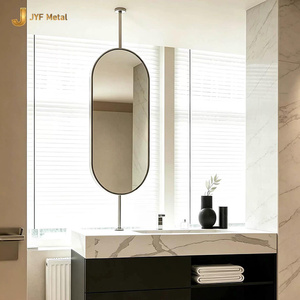 Miroir de salle de bain ovale suspendu au plafond en acier inoxydable C424, double face, rotatif, avec barre de suspension pour hôtel et dressing - Product Image 6