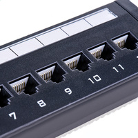 Panel de Conexiones Cat5e de 24 Puertos para Montaje en Rack, Soporte de Gestión de Cables de Red para Sala de Máquinas