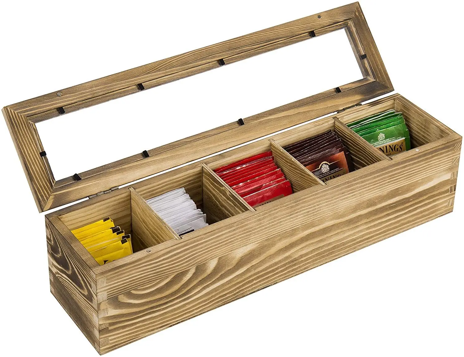 Retro solid wooden box flip tea gift box desktop wooden jewelry storage box