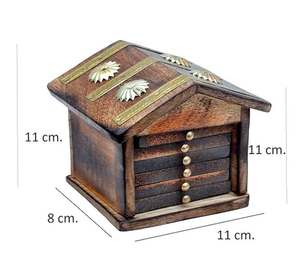 Ensemble de six sous-verres de style rustique avec support de rangement pour la protection des boissons chaudes et froides sur n'importe quelle table d'Inde - Product Image 4