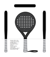 Raquettes de padel et de beach tennis en fibre de carbone 3K/12K/18K personnalisées OEM, prix usine, filet en polyester, noyau en EVA souple, 260x38mm, personnalisables