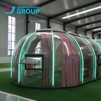 Dôme de restaurant extérieur étanche pour hébergement en famille, hôtel de luxe, maison bulle en polycarbonate