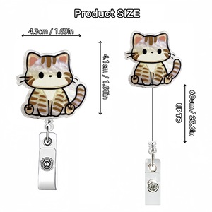 Acrylique Mignon Adorable Chat Chiot Animal Rétractable Badge Bobines Titulaire pour Pet Médecins et Infirmières Accessoire pour Uniformes - Product Image 2
