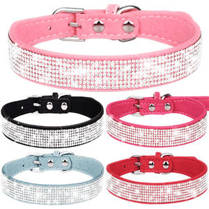 Collar de cristal para mascotas, accesorio de terciopelo de estilo coreano, dorado, pequeño, mediano y grande, venta al por mayor - Product Image 1