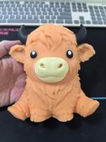 Jouet anti-stress en caoutchouc souple en forme de vache des Highlands, cadeau de vacances, souvenir de fête
