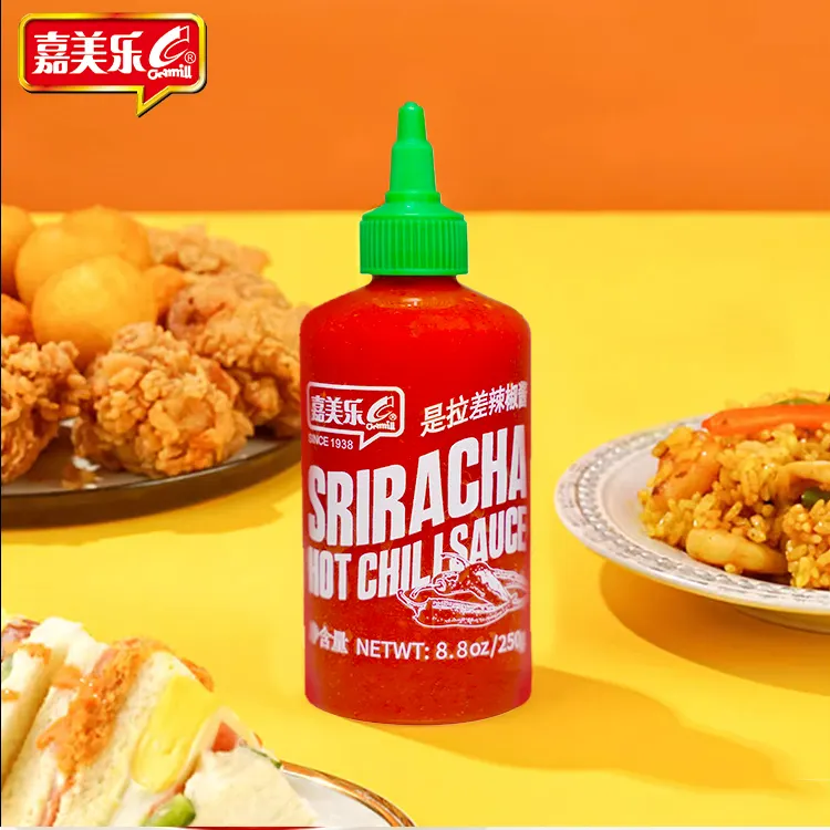 Camill Vente en gros 250g Sauce chili Sriracha Poulet frit Trempette Pâte alimentaire chinoise Sauce épicée à l'ail rouge Sauce pimentée en vrac