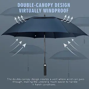Guarda-chuva de golfe com logotipo, produtos da moda, guarda-chuva de fibra de vidro automático, guarda-chuva clássico, fabricante