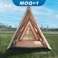 Kawagebo Kamp (KK) 7.7' X 8' Gonflable 5.75 ㎡   Tente de camping Glamping Bell en toile Oxford pour l'extérieur, type Air House