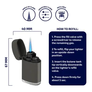 Smoke Shop Coupe-vent votre étiquette personnelle Briquet à gaz sans briquet pour cigarette