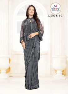 Saris ethniques prêts-à-porter de qualité supérieure, designs élégants, protection solaire, séchage rapide, toutes saisons, stock pour commandes en gros - Product Image 2