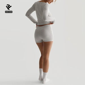 F5345 Camisetas de Manga Larga para Mujer, Primavera-Otoño 2026, con Botones, Tejido de Punto, Corte Ajustado, Estilo Casual, Básico, Blusa, <span class=keywords><strong>Ropa</strong></span> de Mujer, Streetwear - Product Image 5