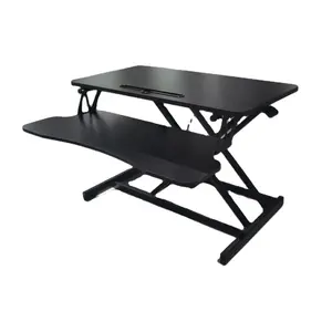 Ergonomic design height adjustable sit to stand 2 layer standing desk converter