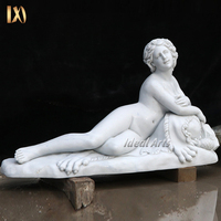 Statue de femme nue en marbre de haute qualité, sculptée à la main, décoration intérieure, pierre blanche, taille réelle, art humain, sculpture érotique