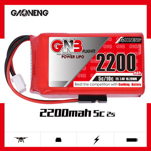 GNB GAONENG แบตเตอรี่ลิโป้ 2S 2200mAh 7.4V 5C 10C สำหรับตัวรับสัญญาณเครื่องส่งสัญญาณขั้วต่อ JR FUTABA - Product Image 2