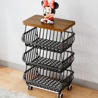 Étagère de rangement multi-niveaux pour fruits et légumes, en acier au carbone anti-rouille, sur pied, pour cuisine domestique
