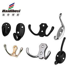 Haidibos Zinc Alloy <b>Wall</b> <b>Hook</b> Black Single <b>Hook</b> <b>For</b> Door Coat Rack Simple Style Durable Installation - Product Image 1