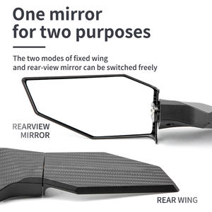 Accesorios de Repuesto en Oferta, Espejos Laterales para Motocicleta con Alerón de Carbono ABS y Señales de Giro - Product Image 5
