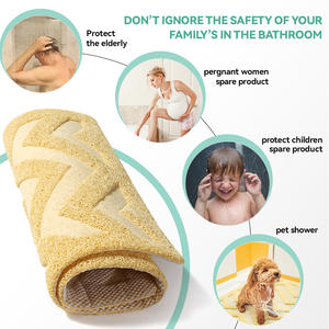 Tapis de bain antidérapant rectangulaire en PVC à motif géométrique pour la sécurité dans la salle de bain - Product Image 1