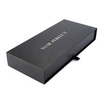 Emballage vide en carton noir mat avec impression de logo personnalisé, boîtes d'emballage pour les bandes abdominales, accessoire pour le modelage du corps, 50 unités