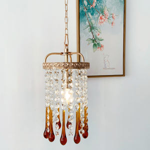 Lampu Gantung Kristal Gaya Italia Romantis Vintage K9 Kristal Bening dengan Rumbai Lampu Gantung AC110V 220V Led Bulat. - Product Image 2