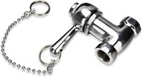 Robinet de douche robuste à fermeture automatique en laiton chromé sans plomb avec chaîne de tirage, raccords FIP 1/2 pouce