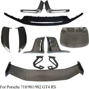 For 718/981/982 Change to GT4 RS Style Carbon Fiber Front Lip\ Rear Diffuser \Front Canopy\ Spoiler Modification Kit - Product Image 1