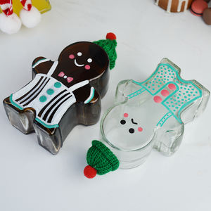 Frasco de Vidrio <span class=keywords><strong>con</strong></span> Diseño de Hombre de Jengibre Navideño, Bonito Contenedor para <span class=keywords><strong>Dulces</strong></span> Navideños <span class=keywords><strong>con</strong></span> Decoración Tejida - Product Image 4