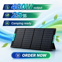 Module solaire pliable JiYao 480W, efficacité 25%, noir, haute performance, 182mmx91mm, 128 cellules, pour camping-car, marine et usage extérieur