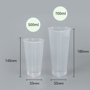 Vaso Desechable de PP en Forma de Corazón de 16oz y 22oz, Moldeado por Inyección, <span class=keywords><strong>con</strong></span> Tapa y Pajita para Té de Burbujas y Jugos - Product Image 4