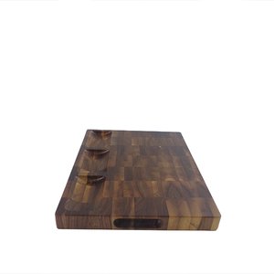 Grande planche à découper en bois de noyer avec 3 compartiments intégrés, rainure pour jus, planche en bois d'acacia à grain transversal, durable et non toxique - Product Image 3