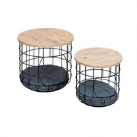 Table d'appoint en métal pour chat, table basse multifonctionnelle pour animaux de compagnie, mobilier de lit pour chat d'intérieur, abri élégant en métal pour chat