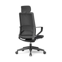 Chaise de bureau pivotante ergonomique de haute qualité avec support lombaire, appuie-tête réglable et accoudoirs fixes