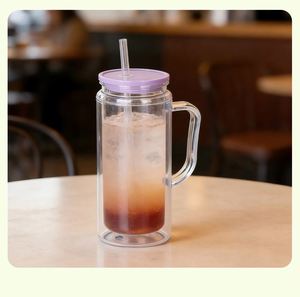 Nouvelle tasse en plastique créative de 20 oz avec poignée de voiture, tube d'aspiration et paillettes DIY - Product Image 6
